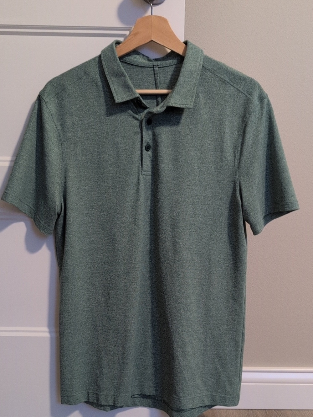 lululemon athletica Men's Heathered Green Polo